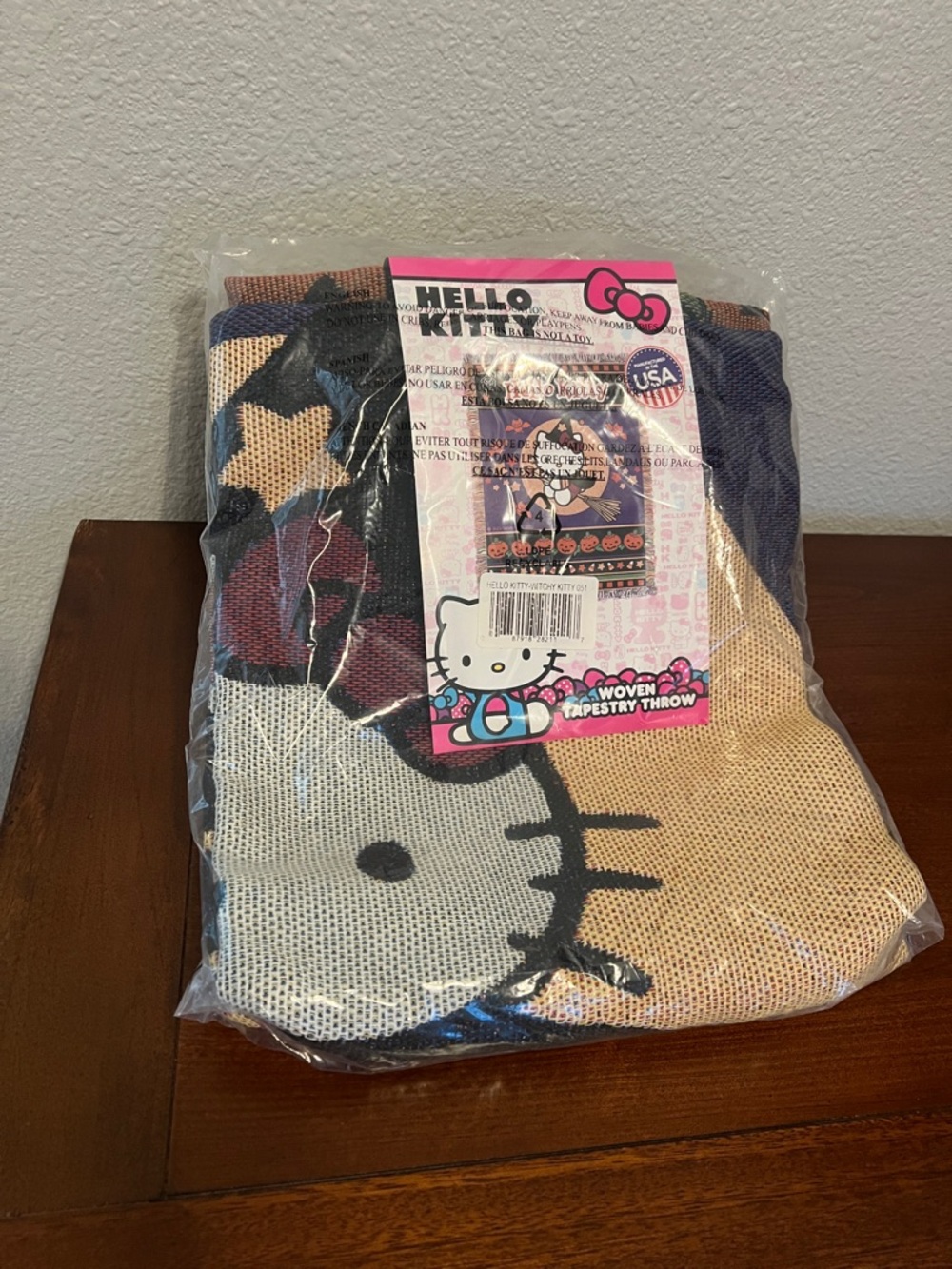 Hello Kitty Throw Blanket - Cream, Pink, Navy